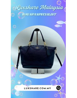 COACH SMALL KELSEY SATCHEL IN METALLIC PEBBLE LEATHER (BAG SPA CLEANING,NANO RESTORATION)
