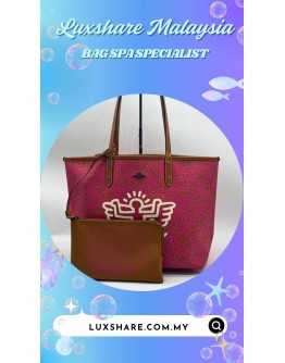 COACH X KEITH HARING REVERSIBLE CITY TOTE BAG (BAG SPA CLEANING,LEATHER REPLACEMENT)