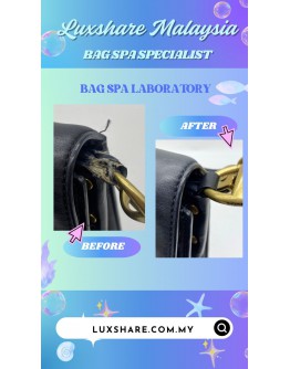 COACH BUTTERFLY APPLIQUE SWAGGER 27 TOP HANDLE BAG IN BLACK CALFSKIN LEATHER''HANDLE HOOK LEATHER REPLAMENT AND BAG SPA''