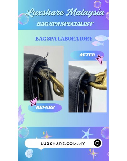 COACH BUTTERFLY APPLIQUE SWAGGER 27 TOP HANDLE BAG IN BLACK CALFSKIN LEATHER''HANDLE HOOK LEATHER REPLAMENT AND BAG SPA''