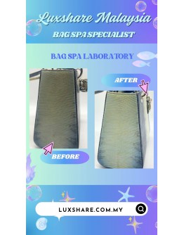 CHRISTIAN DIOR BLUE OMBRÉ LIZARD MEDIUM LADY DIOR TOTE BAG (BAG SPA CLEANING,TREATMENT&CARE)