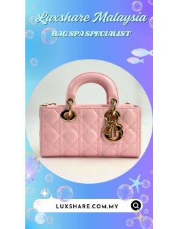 DIOR MINI LADY D-JOY BAG IN POWDER PINK (BAG SPA CLEANING,NANO RESTORATION)