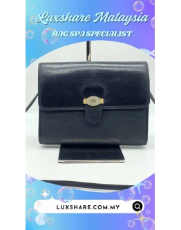CHRISTIAN DIOR VINTAGE LEATHER SHOULDER BAG (BAG SPA CLEANING,REMOVE MOLD)