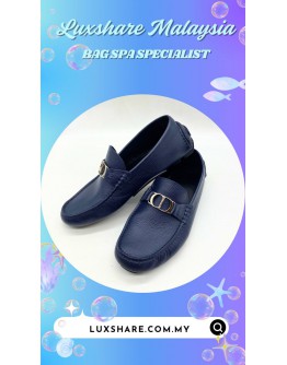 DIOR GRANVILLE LOAFERS IN BLUE LEATHER (BAG SPA CLEANING,TREATMENT AND CARE)