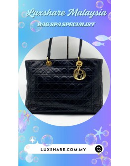 CHRISTIAN DIOR LADY DIOR BAG SIGNATURE CANNAGE QUILTING (BAG SPA CLEANING,GOLD PLATED)