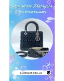 CHRISTIAN DIOR LADY DIOR BAG INBLACKPATENT LEATHER (BAG SPA CLEANING,HARDWARE POLISHING)