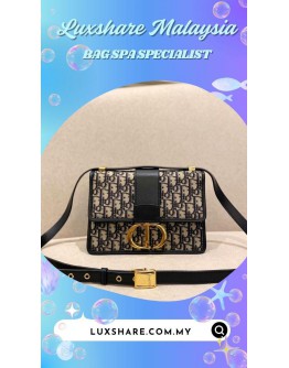 DIOR 30 MONTAIGNE BAG IN BLUE DIOR ODLIQUE JACQUARD (BAG SPA CLEANING,GOLD PLATED)