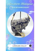 CHRISTIAN DIOR SADDLE SHOULDER BAG IN BLUE TOILE DE JOUY EMBROIDERY (BAG SPA CLEANING,TREATMENT AND CARE)