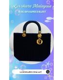 LADY DIOR HANDBAG BLACK LEATHER (BAG SPA CLEANING, OIL EDGE)