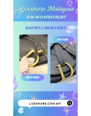 CHRISTIAN DIOR SADDLE TOP HANDLE BAG IN BLACK (NANO RESTORATION, LEATHER REPLACEMENT)