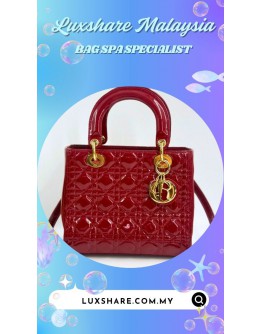 CHRISTIAN DIOR LADY DIOR HANDBAG (NANO RESTORATION, LEATHER REPLACEMENT)