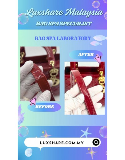 CHRISTIAN DIOR LADY DIOR HANDBAG (NANO RESTORATION, LEATHER REPLACEMENT)