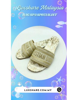 CHRISTIAN DIOR DWAY SLIDES (SHOE CLEANING,UNDER SOLE REPLACEMENT)