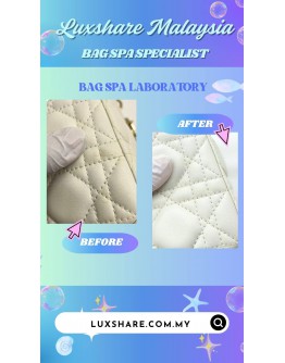 CHRISTIAN DIOR WHITE SMALL LADY DIOR MY ABCDIOR BAG (BAG SPA CLEANING,TREATMENT AND CARE)