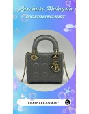 CHRISTIAN DIOR MINI LADY DIOR BAG IN GREY LAMBSKIN (BAG SPA CLEANING,TREATMENT AND CARE)