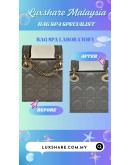 CHRISTIAN DIOR MINI LADY DIOR BAG IN GREY LAMBSKIN (BAG SPA CLEANING,TREATMENT AND CARE)