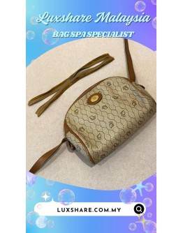 CHRISTIAN DIOR VINTAGE HONEYCOMB MONOGRAM CROSSBODY BAG (BAG SPA CLEANING,LEATHER REPLACEMENT)