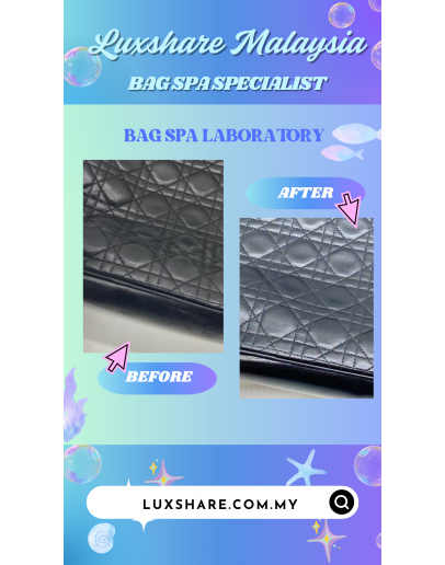 CHRISTIAN DIOR TOTE SHOULDER BAG IN BLACK CANNAGE LEATHER" NANO RESTORE GOLD PLATED AND BAG SPA SERVICE"