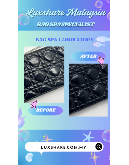 CHRISTIAN DIOR WOC IN BLACK CANNAGE PATENT LEATHER WITH SILVER HARDWARE"NANO RESTORE AND BAG SPA SERVICE"