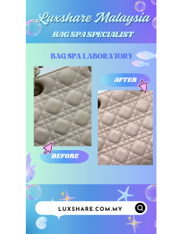 CHRISTIAN DIOR MEDIUM LADY DIOR WITH STRAP" NANO RESTORE AND BAG SPA SERVICE"