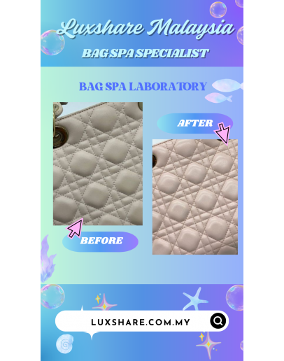 CHRISTIAN DIOR MEDIUM LADY DIOR WITH STRAP" NANO RESTORE AND BAG SPA SERVICE"