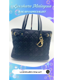 CHRISTIAN DIOR HANDLE HANDBAG IN BLACK CANNAGE FABRIC CANVAS LEATHER WITH SILVER HARDWARE" OIL EDGE REPAIR REPLACEMENT AND BAG SPA SERVICE"