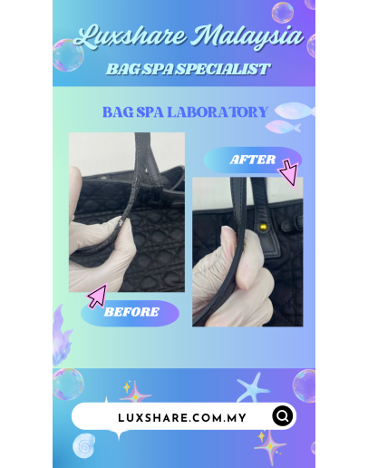 CHRISTIAN DIOR HANDLE HANDBAG IN BLACK CANNAGE FABRIC CANVAS LEATHER WITH SILVER HARDWARE" OIL EDGE REPAIR REPLACEMENT AND BAG SPA SERVICE"