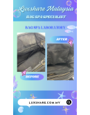 CHRISTIAN DIOR HANDLE HANDBAG IN BLACK CANNAGE FABRIC CANVAS LEATHER WITH SILVER HARDWARE" OIL EDGE REPAIR REPLACEMENT AND BAG SPA SERVICE"