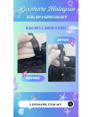 CHRISTIAN DIOR HANDLE HANDBAG IN BLACK CANNAGE FABRIC CANVAS LEATHER WITH SILVER HARDWARE" OIL EDGE REPAIR REPLACEMENT AND BAG SPA SERVICE"