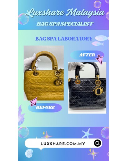 LADY DIOR YELLOW  WITHOUT LONG STRAP " NANO RESTORE AND BAG SPA SERVICE"