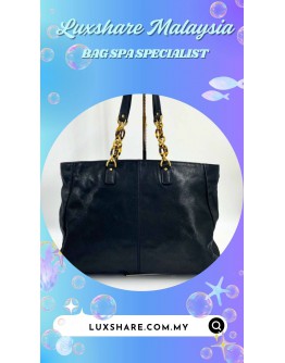 FENDI TOTE BAG IN SHINY BLACK LEATHER (BAG SPA CLEANING,TREATMENT&CARE)