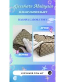 GUCCI GG SUPREME CANVAS TOTE BAG IN BEIGE AND EBONY (BAG SPA CLEANING, LEATHER REPLACEMENT)