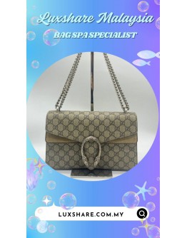 GUCCI DIONYSUS SMALL GG SUPREME SHOULDER BAG (BAG SPA CLEANING, LEATHER REPLACEMENT)