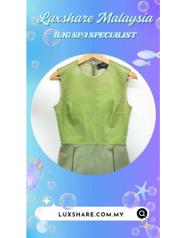 GUCCI GREEN SLEEVELESS TOP REMINISCENT OF HAI VEST IN DUPION SILK (SPA CLEANING,NANO RESTORATION)