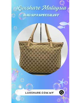 GUCCI GG CANVAS AND LEATHER CRAFT TOTE BAG (BAG SPA CLEANING,COLOR TOUCP UP)