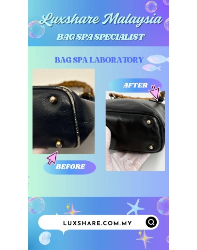 GUCCI BAMBOO HANDLE LEATHER (BAG SPA CLEANING,BANO RESTORATION)