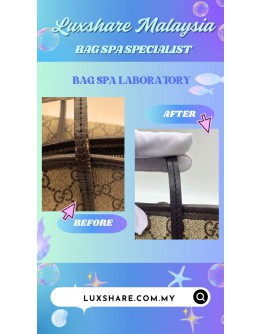 GUCCI GG SUPREME TOTE BAG (TOUCH UP LEATHER HANDLE PART, BAG SPA CLEANING)