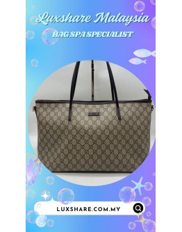 GUCCI GG SUPREME TOTE BAG (TOUCH UP LEATHER HANDLE PART, BAG SPA CLEANING)