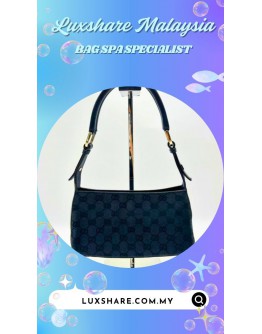 GUCCI MONOGRAM CANVAS SHOULDER BAG IN NAVY & BLACK (BAG SPA CLEANING, TREATMENT & CARE)