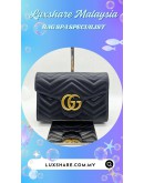 GUCCI GG MARMONT MATELASSE BLACK LEATHER WALLET ON CHAIN (BAG SPA CLEANING,TREATMENT AND CARE)