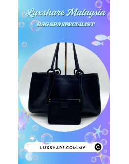 GUCCI SHOULDER HANDBAG IN BLACK AND GG CANVAS (NANO RESTORATION, SEW BACK LEATHER)