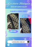 GUCCI BOSTON BAG IN GG CANVAS AND BLUE LEATHER TRIM "NANO RESTORE AND BAG SPA SERVICE"