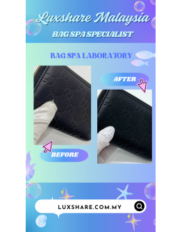 GUCCI GUCCISIMA SMALL ZIPPY WALLET IN BLACK" NANO RESTORE AND BAG SPA SERVICE"