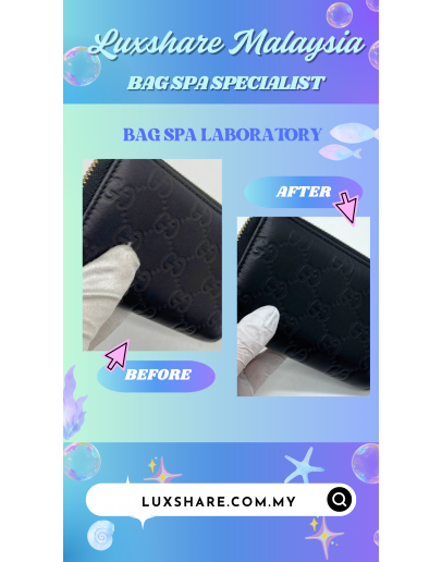 GUCCI GUCCISIMA SMALL ZIPPY WALLET IN BLACK" NANO RESTORE AND BAG SPA SERVICE"