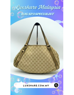 GUCCI SHOULDER BAG IN GG CANVAS AND LEATHER" NANO RESTORE AND BAG SPA SERVICE"