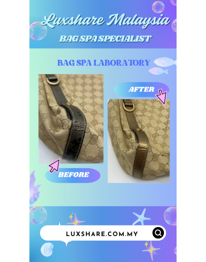 GUCCI SHOULDER BAG IN GG CANVAS AND LEATHER" NANO RESTORE AND BAG SPA SERVICE"