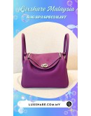 HERMES LINDY BAG IN PURPLE (BAG SPA CLEANING,POLISH HARDWARE)