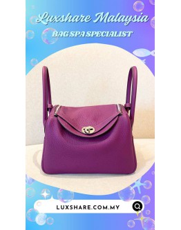 HERMES LINDY BAG IN PURPLE (BAG SPA CLEANING,POLISH HARDWARE)