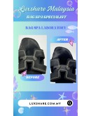 HERMES ORAN SANDALS IN BLACK (SHOE CLEANING,COLOR TOUCH UP)