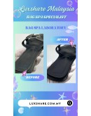 HERMES ORAN SANDALS IN BLACK (SHOE CLEANING,COLOR TOUCH UP)
